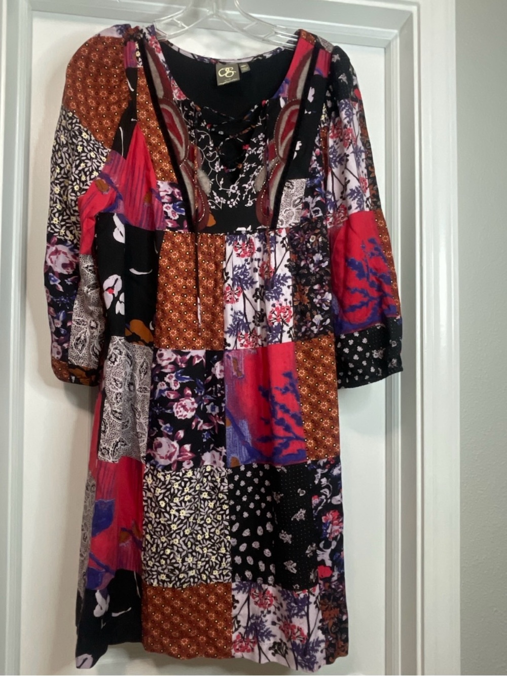 ANTHROPOLOGIE ARCATA PATCHWORK BOHO DRESS by ONE SEPTEMBER Sz MP - Picture 3 of 12